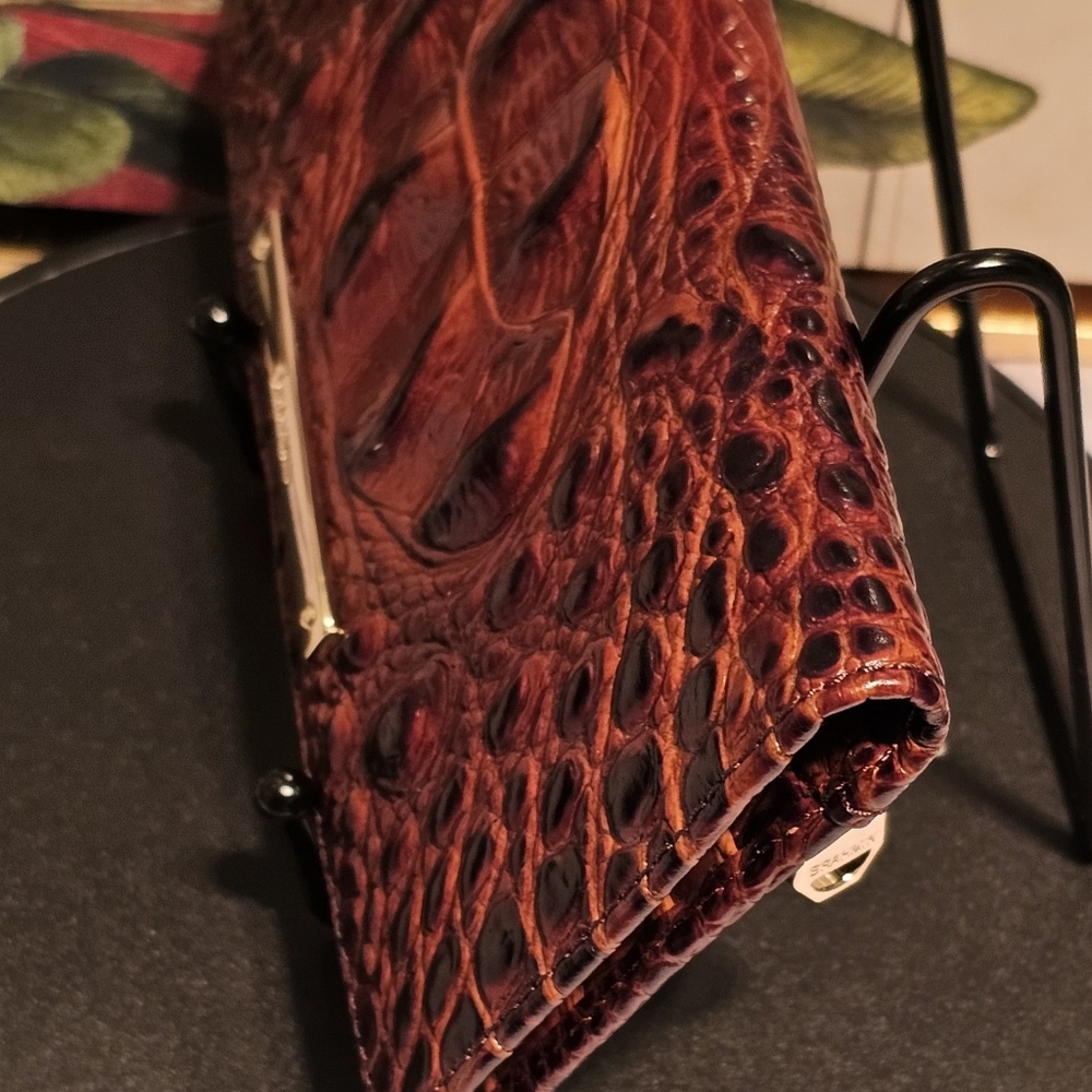 Brahmin Croc Embossed Pecan Melbourne  ADy Bifold Wallet (Nwot) - Picture 2 of 6